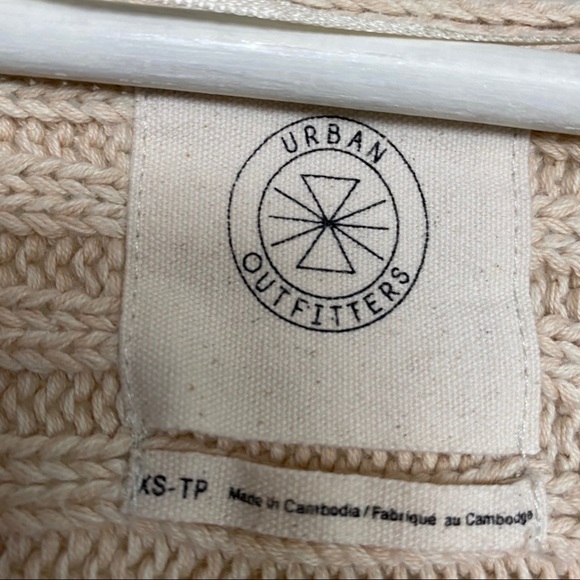 Urban Outfitters Knit Front Open Cardigan Beige/Cream XS - Picture 2 of 5